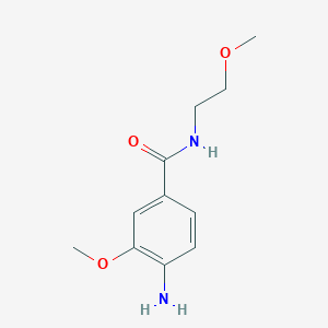 molecular formula C11H16N2O3 B15366303 4-amino-3-methoxy-N-(2-methoxyethyl)benzamide 
