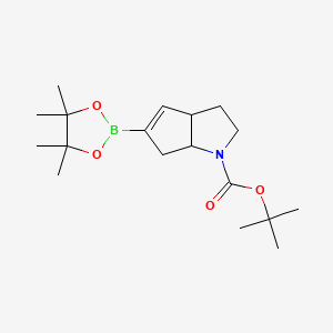 molecular formula C18H30BNO4 B15366331 tert-butyl 5-(4,4,5,5-tetramethyl-1,3,2-dioxaborolan-2-yl)-3,3a,6,6a-tetrahydro-2H-cyclopenta[b]pyrrole-1-carboxylate 