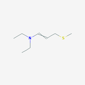 molecular formula C8H17NS B15366426 1-Propen-1-amine, N,N-diethyl-3-(methylthio)- 