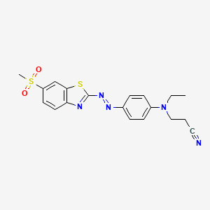 molecular formula C19H19N5O2S2 B15366443 Propanenitrile, 3-[ethyl[4-[[6-(methylsulfonyl)-2-benzothiazolyl]azo]phenyl]amino]- CAS No. 63467-01-6