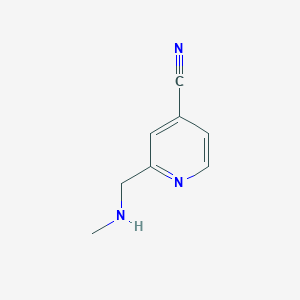 molecular formula C8H9N3 B15366503 2-((Methylamino)methyl)isonicotinonitrile 