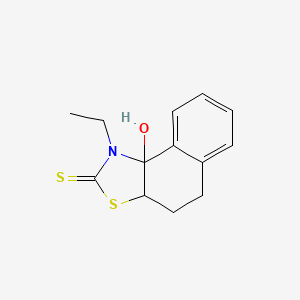 molecular formula C13H15NOS2 B15366541 Naphtho[1,2-d]thiazole-2(1h)-thione, 1-ethyl-3a,4,5,9b-tetrahydro-9b-hydroxy- CAS No. 63123-24-0