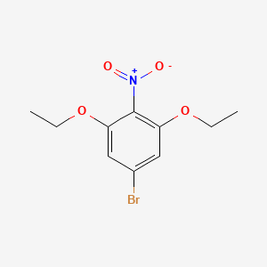 molecular formula C10H12BrNO4 B15366603 Benzene, 5-bromo-1,3-diethoxy-2-nitro- 