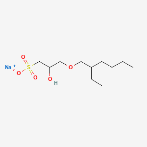molecular formula C11H23NaO5S B15366637 1-Propanesulfonic acid, 3-((2-ethylhexyl)oxy)-2-hydroxy-, monosodium salt CAS No. 58965-18-7