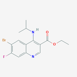 molecular formula C15H16BrFN2O2 B15366639 Ethyl 6-bromo-7-fluoro-4-(isopropylamino)quinoline-3-carboxylate 