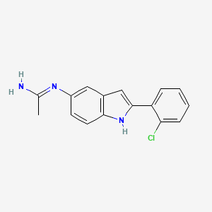 molecular formula C16H14ClN3 B15366642 n-[2-(2-Chlorophenyl)-1h-indol-5-yl]acetamidine 