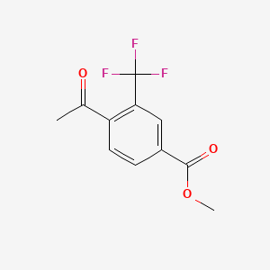 molecular formula C11H9F3O3 B15366674 Methyl 4-acetyl-3-(trifluoromethyl)benzoate 