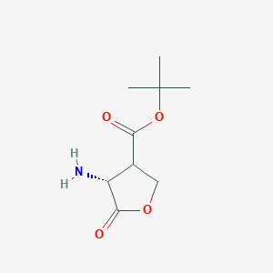molecular formula C9H15NO4 B15366697 tert-butyl (4R)-4-amino-5-oxooxolane-3-carboxylate 