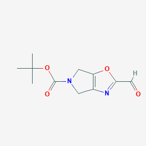molecular formula C11H14N2O4 B15366724 tert-Butyl 2-formyl-4,6-dihydro-5H-pyrrolo[3,4-d]oxazole-5-carboxylate 
