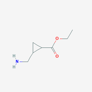 molecular formula C7H13NO2 B15366780 Ethyl 2-(aminomethyl)cyclopropanecarboxylate CAS No. 1000512-53-7