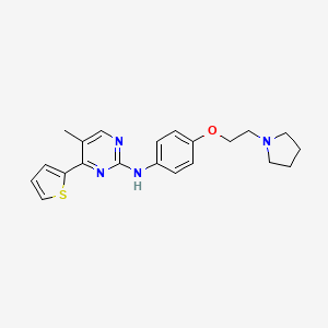 molecular formula C21H24N4OS B15366856 (5-Methyl-4-thiophen-2-yl-pyrimidin-2-yl)-[4-(2-pyrrolidin-1-yl-ethoxy)-phenyl]-amine 