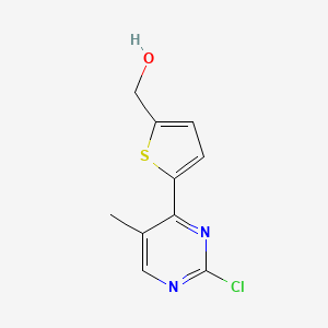 molecular formula C10H9ClN2OS B15366909 [5-(2-Chloro-5-methyl-pyrimidin-4-yl)-thiophen-2-yl]-methanol 