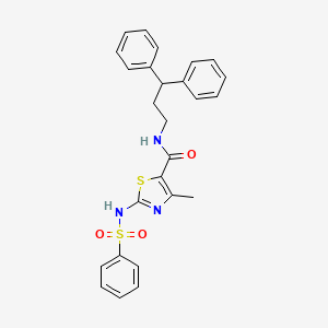 molecular formula C26H25N3O3S2 B15366958 N-(3,3-diphenylpropyl)-4-methyl-2-(phenylsulfonamido)thiazole-5-carboxamide 
