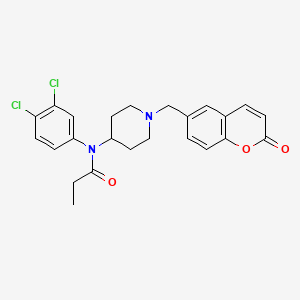 molecular formula C24H24Cl2N2O3 B15367014 N-(3,4-dichlorophenyl)-N-[1-(2-oxo-2H-chromen-6-ylmethyl)piperidin-4-yl]propionamide 