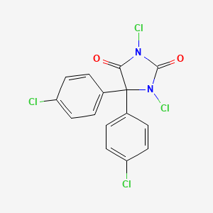 molecular formula C15H8Cl4N2O2 B15367057 HYDANTOIN, 5,5-BIS(p-CHLOROPHENYL)-1,3-DICHLORO- CAS No. 55579-35-6