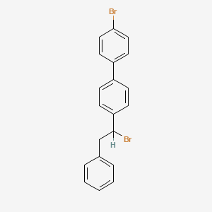 molecular formula C20H16Br2 B15367131 4-Bromo-4'-(1-bromo-2-phenylethyl)-1,1'-biphenyl CAS No. 60313-31-7