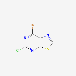molecular formula C5HBrClN3S B15367133 7-Bromo-5-chlorothiazolo[5,4-d]pyrimidine 