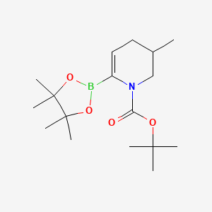 molecular formula C17H30BNO4 B15367242 tert-butyl 3-methyl-6-(4,4,5,5-tetramethyl-1,3,2-dioxaborolan-2-yl)-3,4-dihydro-2H-pyridine-1-carboxylate 