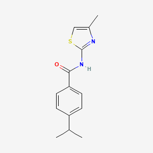 molecular formula C14H16N2OS B15367409 4-Isopropyl-N-(4-methyl-1,3-thiazol-2-yl)benzamide CAS No. 549497-01-0