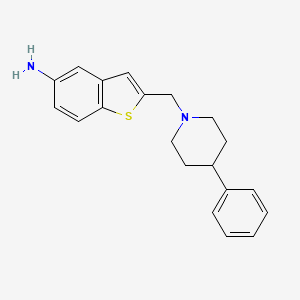 molecular formula C20H22N2S B15367512 Benzo[b]thiophen-5-amine, 2-[(4-phenyl-1-piperidinyl)methyl]- CAS No. 832102-98-4