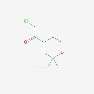 molecular formula C10H17ClO2 B15367548 2-Chloro-1-(2-ethyl-2-methyltetrahydro-2H-pyran-4-yl)ethanone CAS No. 77554-95-1