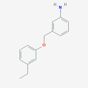 molecular formula C15H17NO B15367632 3-[(3-Ethylphenoxy)methyl]aniline CAS No. 780707-02-0