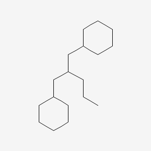molecular formula C18H34 B15367690 Cyclohexane, 1,1'-(2-propyl-1,3-propanediyl)bis- CAS No. 55030-21-2