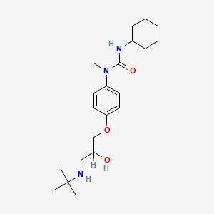 molecular formula C21H35N3O3 B15367711 N'-Cyclohexyl-N-(4-(3-((1,1-dimethylethyl)amino)-2-hydroxypropoxy)phenyl)-N-methylurea CAS No. 57494-90-3