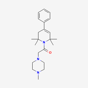 molecular formula C22H33N3O B15367812 Pyridine, 1,2,3,6-tetrahydro-1-((4-methyl-1-piperazinyl)acetyl)-4-phenyl-2,2,6,6-tetramethyl- CAS No. 53725-55-6