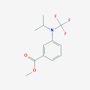 molecular formula C12H14F3NO2 B15367823 Methyl 3-(isopropyl(trifluoromethyl)amino)benzoate 