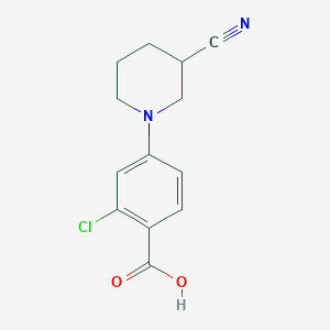 molecular formula C13H13ClN2O2 B15367852 2-Chloro-4-(3-cyano-1-piperidinyl)benzoic acid 