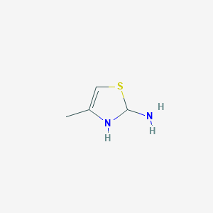 molecular formula C4H8N2S B15367863 2-Thiazolamine, 2,3-dihydro-4-methyl- 