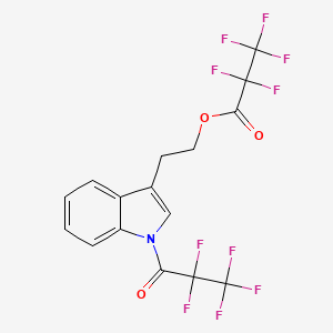 molecular formula C16H9F10NO3 B15367864 Propanoic acid, pentafluoro-, 2-[1-(2,2,3,3,3-pentafluoro-1-oxopropyl)-1H-indol-3-yl]ethyl ester CAS No. 56761-69-4