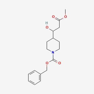 molecular formula C17H23NO5 B15367872 Benzyl 4-(1-hydroxy-3-methoxy-3-oxopropyl)piperidine-1-carboxylate 