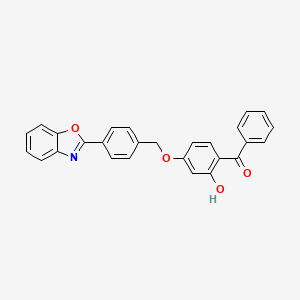 molecular formula C27H19NO4 B15367884 Methanone, [4-[[4-(2-benzoxazolyl)phenyl]methoxy]-2-hydroxyphenyl]phenyl- CAS No. 52981-88-1