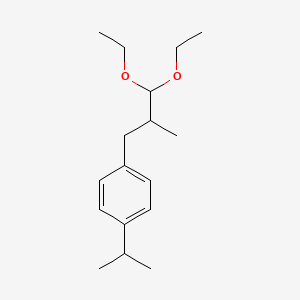 molecular formula C17H28O2 B15367894 Benzene, 1-(3,3-diethoxy-2-methylpropyl)-4-(1-methylethyl)- CAS No. 7149-24-8