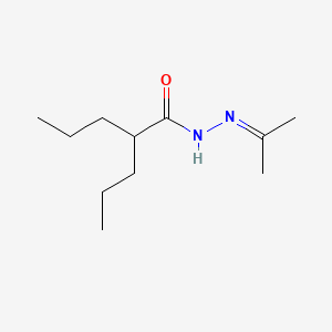 molecular formula C11H22N2O B15368022 Valeric acid, 2-propyl-, 2-isopropylidenehydrazide CAS No. 38068-35-8