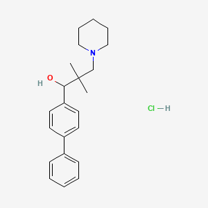 molecular formula C22H30ClNO B15368113 alpha-(4-Biphenylyl)-beta,beta-dimethyl-1-piperidinepropanol hydrochloride CAS No. 50910-28-6