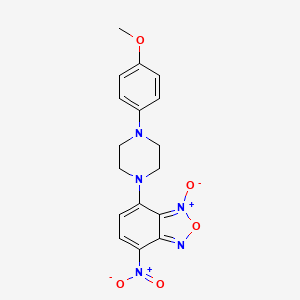 molecular formula C17H17N5O5 B15368126 Benzofurazan, 4-(4-(4-methoxyphenyl)-1-piperazinyl)-7-nitro-, 3-oxide CAS No. 61785-71-5