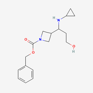 molecular formula C17H24N2O3 B15368561 Benzyl 3-(1-(cyclopropylamino)-3-hydroxypropyl)azetidine-1-carboxylate 