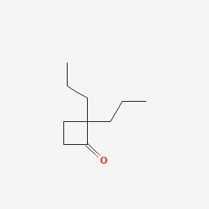 molecular formula C10H18O B15368617 2,2-Dipropylcyclobutanone CAS No. 61406-27-7