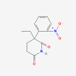 molecular formula C13H14N2O4 B15368719 2-Ethyl-2-(o-nitrophenyl)glutarimide CAS No. 38527-74-1
