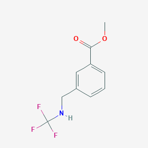 molecular formula C10H10F3NO2 B15368972 Methyl 3-(((trifluoromethyl)amino)methyl)benzoate 