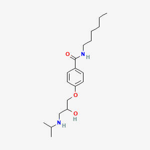 molecular formula C19H32N2O3 B15369166 N-Hexyl-4-(2-hydroxy-3-((1-methylethyl)amino)propoxy)benzamide CAS No. 57494-86-7