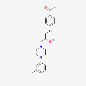 molecular formula C23H30N2O3 B15369330 2-Propanol, 1-(4-acetylphenoxy)-3-(4-(3,4-dimethylphenyl)piperazinyl)- CAS No. 63715-99-1
