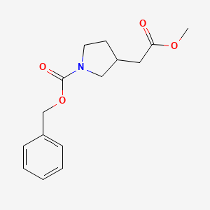 molecular formula C15H19NO4 B15369439 Benzyl 3-(2-methoxy-2-oxoethyl)pyrrolidine-1-carboxylate 