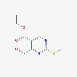 molecular formula C10H12N2O3S B15370920 Ethyl 4-acetyl-2-(methylthio)pyrimidine-5-carboxylate 
