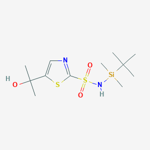 molecular formula C12H24N2O3S2Si B15371081 N-(tert-Butyldimethylsilyl)-5-(2-hydroxypropan-2-yl)thiazole-2-sulfonamide 