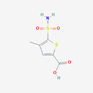 molecular formula C6H7NO4S2 B15371083 4-Methyl-5-sulfamoylthiophene-2-carboxylicacid 