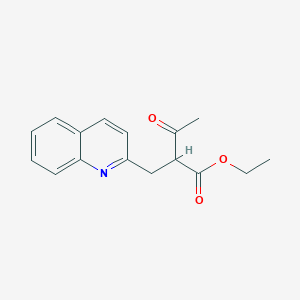 molecular formula C16H17NO3 B15371228 Ethyl 3-oxo-2-(2-quinolinylmethyl)butanoate CAS No. 88023-05-6